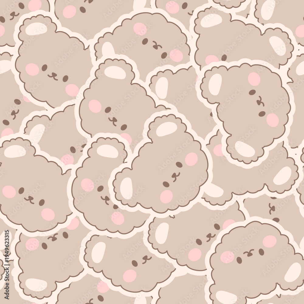 Fototapeta premium seamless pattern with teddy bear cute cartoon fabric design