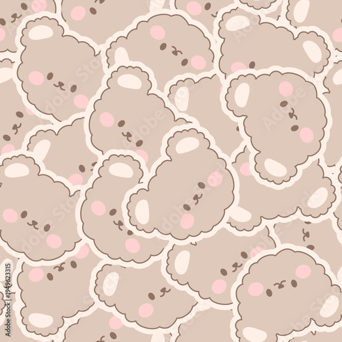 seamless pattern with teddy bear cute cartoon fabric design