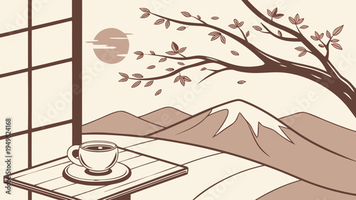 Japanese wabi-sabi inspired abstract vector poster celebrating simplicity and imperfection. Calm minimalist wall art ideal for zen interiors, modern decor, and mindful living spaces.