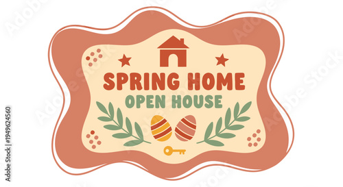 Easter Real Estate Spring Home Boho Badge Vector