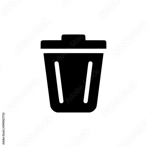 trash delete icon isolated on white background