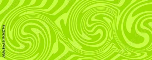 Abstract green background with hypnotic wavy lines pattern. Fresh and natural background.modern illustration  vector eps 10.