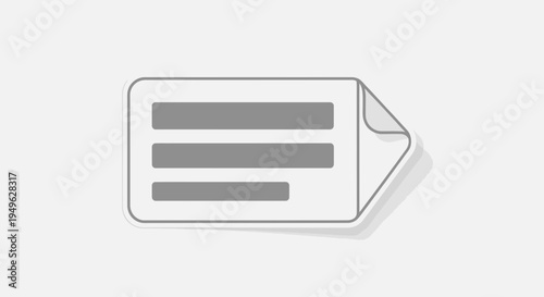 Grey rectangular label with lines.