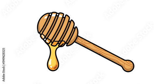 Honey dipper with dripping honey 6.