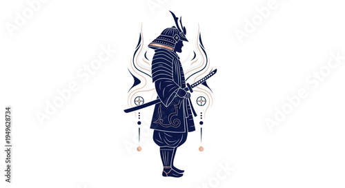 Samurai warrior silhouette design