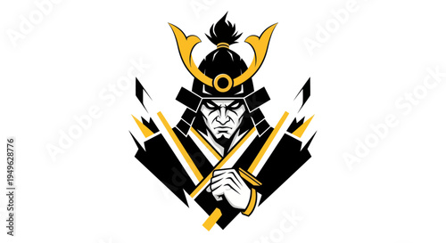 Samurai warrior vector illustration