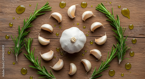 Hero ingredient in the center, supporting ingredients surround
