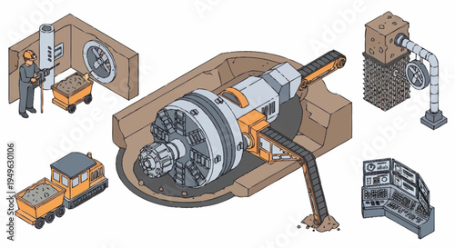 Industrial Gearbox Mechanism with Mechanical Components and Equipment.