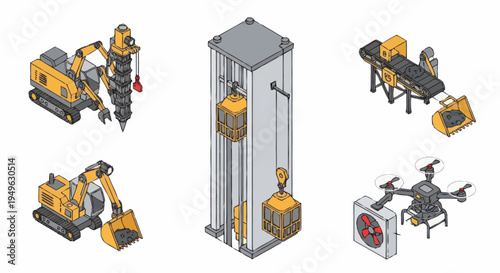 Collection of Industrial Equipment and Technology.