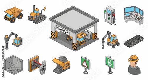 Isometric Construction and Industrial Equipment Collection.