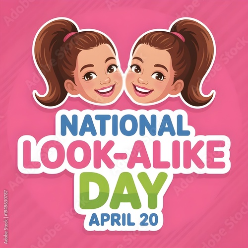 National Look-Alike Day Illustrative Graphic Design