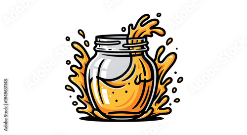 Honey pouring from a jar 2.