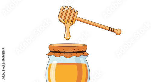 Honey dipper and honey jar 1.