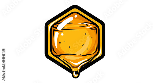 Honey in a hexagonal honeycomb cell.