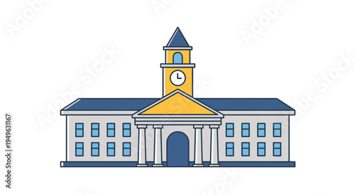 Illustration of a school building.