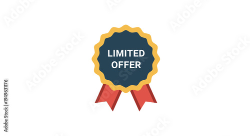 Limited Offer Ribbon Badge Icon.
