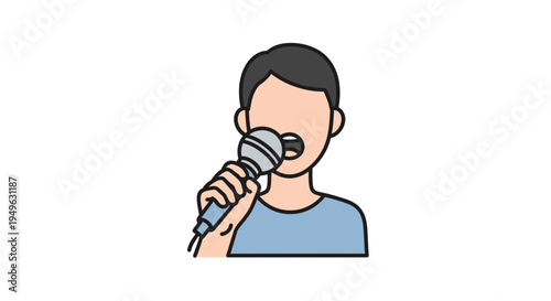Man singing into a microphone.