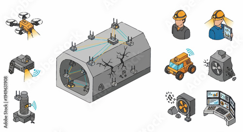 Industrial Inspection and Maintenance Technology Set.
