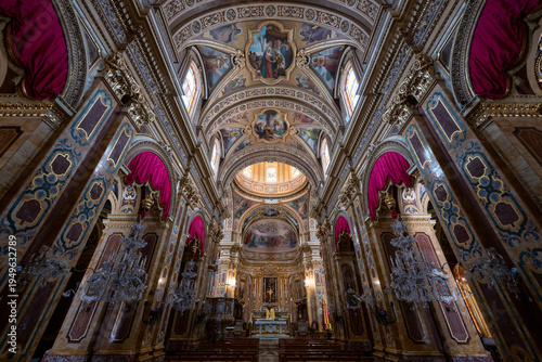 Interior nave of Xaghra Parish Church - Xaghra, Malta