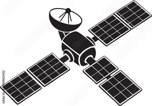 Satellite space communication icon on transparent background