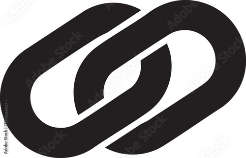 Minimalist chain link icon isolated on a transparent background