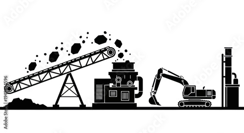 Mining and quarrying industry equipment for mineral extraction.