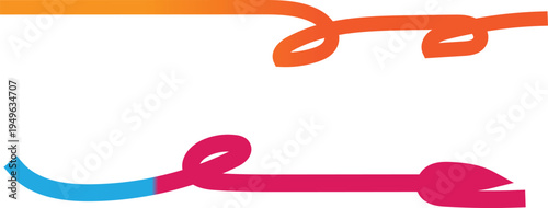 The top line is orange, a color often associated with energy, enthusiasm, and warmth. Orange can evoke feelings of creativity and excitement, making it a lively choice for the design.