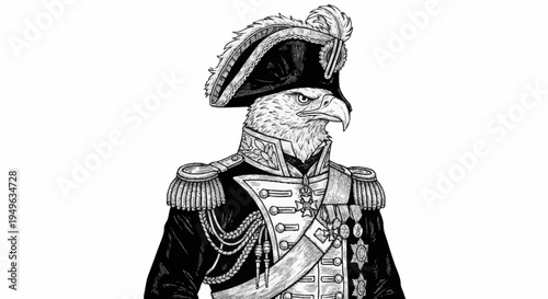 Eagle General in Military Uniform Portrait.