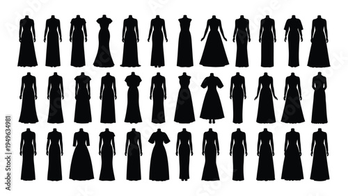A collection of chess pieces in black silhouette