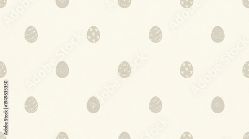 Pastel easter egg pattern with negative space on cream background seamless design for spring and holiday themes
