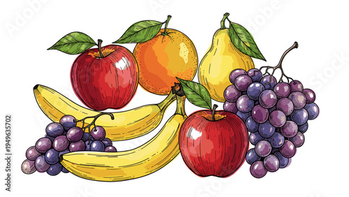 Fresh Fruit Assortment - Healthy Food Illustration for Commercial Use