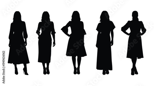 Five women in different poses