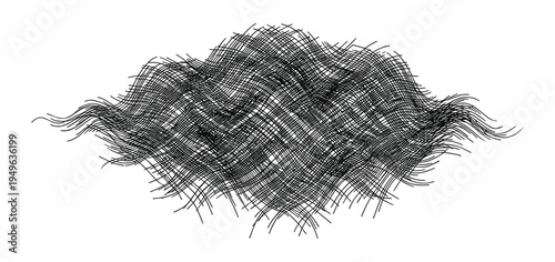 Abstract black lines wave pattern, intricate woven structure, abstract concept illustration, artistic background design