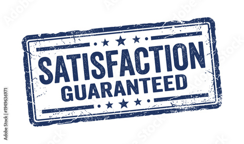 Satisfaction guaranteed grunge rubber stamp on transparent background