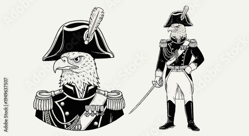 Eagle General in Military Uniform with Sword.