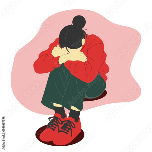 Mental Health Burnout and Emotional Breakdown Illustration