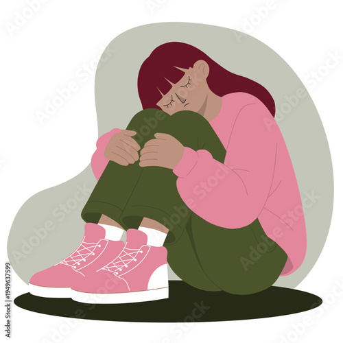 Mental Health Anxiety and Emotional Vulnerability Illustration