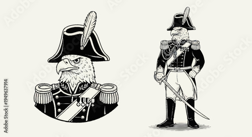 Eagle General in Military Uniform with Sword.