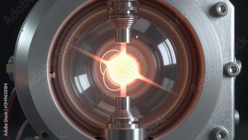 Close-up of Nuclear Fusion Reactor Core Chamber