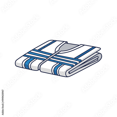 Folded Tallit Prayer Shawl vector illustration