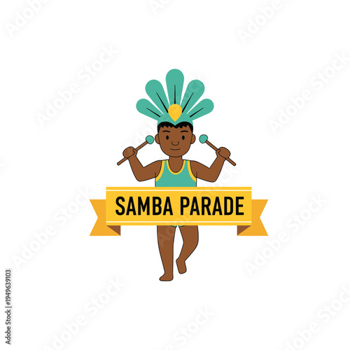 Samba Parade Boy vector illustration