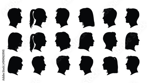 A group of people's head silhouettes