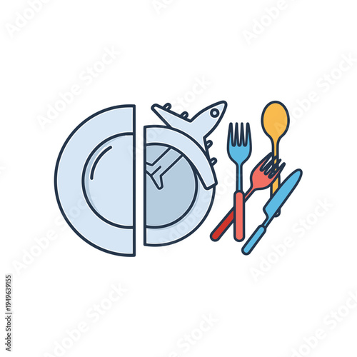 Airline Meal Service Icon Design vector illustration