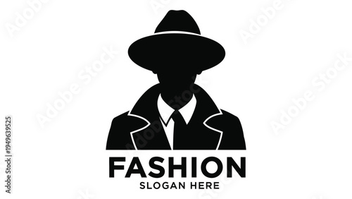 A silhouette of a man in a hat and jacket