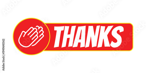 Thanks rubber stamp icon, gratitude and appreciation label, thank you concept for business and communication