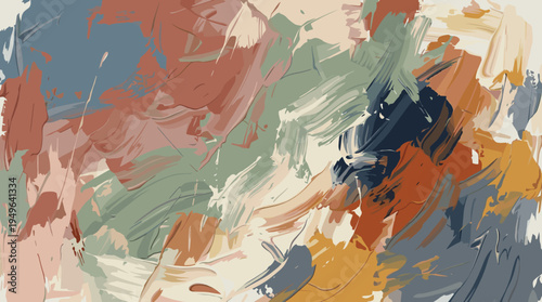 Abstract background with expressive brushstrokes and vibrant color palette for modern design