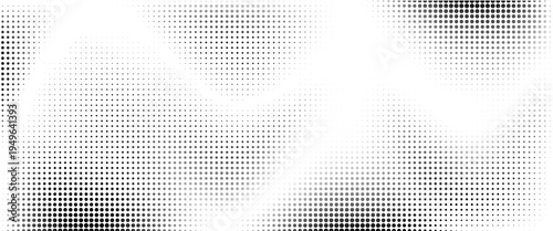 Grunge halftone gradient background. Faded grit noise texture. White and black sand wallpaper. Retro pixelated backdrop. Anime or manga style comic