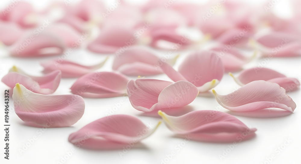 Obraz premium soft pink flower petals scattered aesthetic background