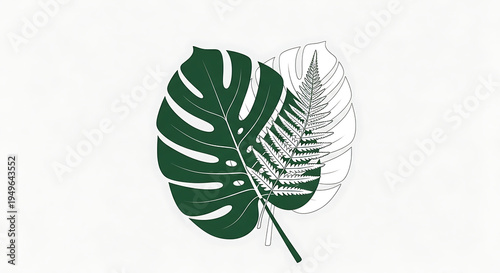 fresh botanical leaves isolated design