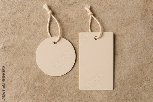 Minimal Natural Paper Hang Tags with Twine